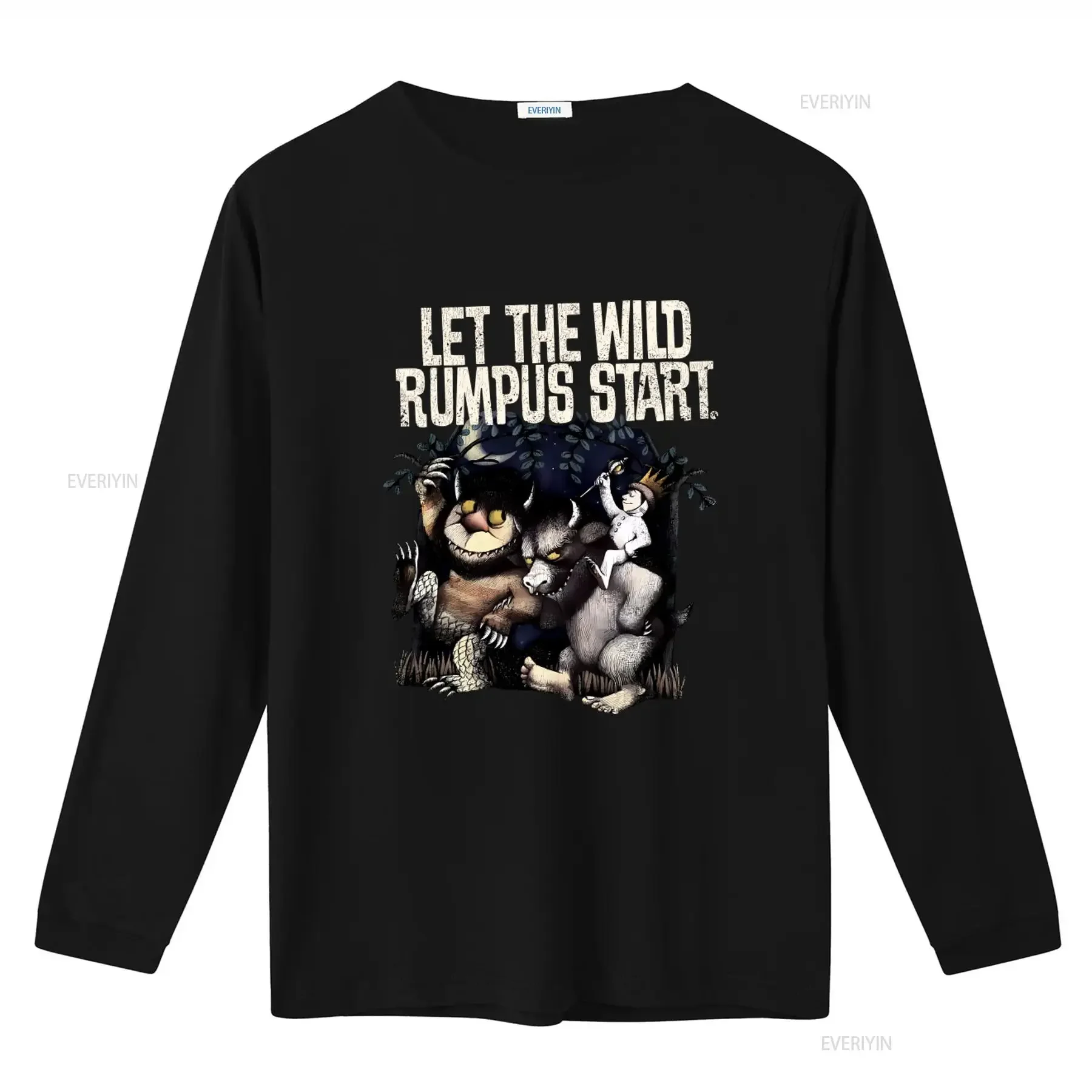 Let The Wild Rumpus Start Where Things Are T Shirt for Soft Comfortable vintage Washed Stylish graphic Versatile streetwear