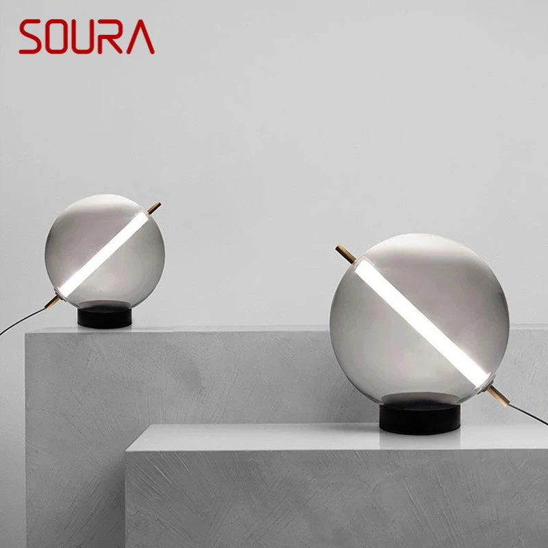 Soura zeitgenössische Glass table Lampe nordischen modischen Wohnzimmer Schlafzimmer kreative LED-Dekoration Schreibtisch Licht