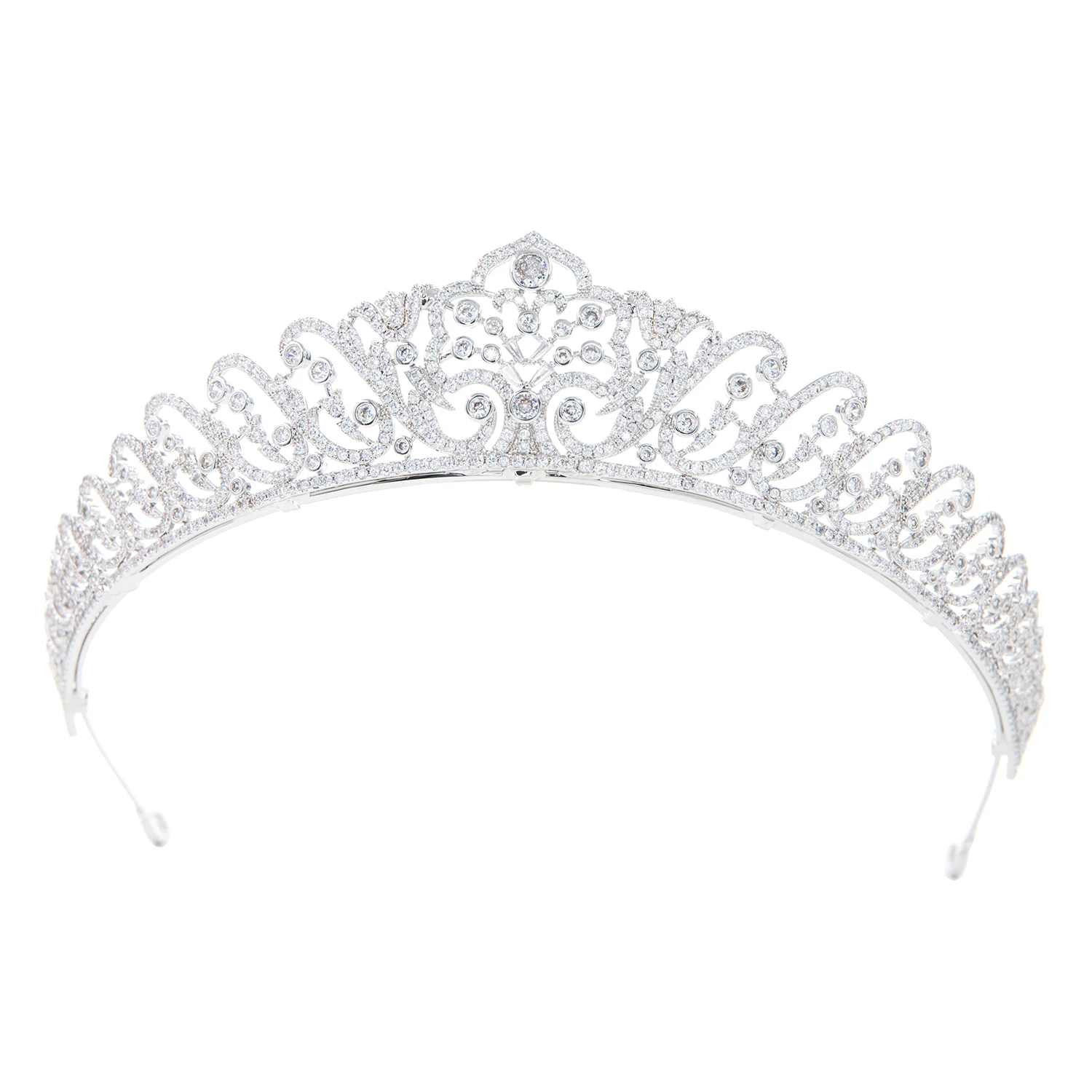 مجوهرات الزفاف الفاخرة الشعر كريستال التيجان الإكليل للنساء فستان حفلة عشاء الزركون التيجان اكسسوارات الزفاف CH10475 #2