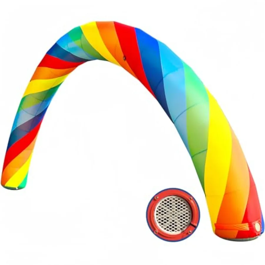 

26Ft Inflatable Arch for outdoor events and commerce advertising, rainbow-colored PVC material, built-in 150W blower, durable a