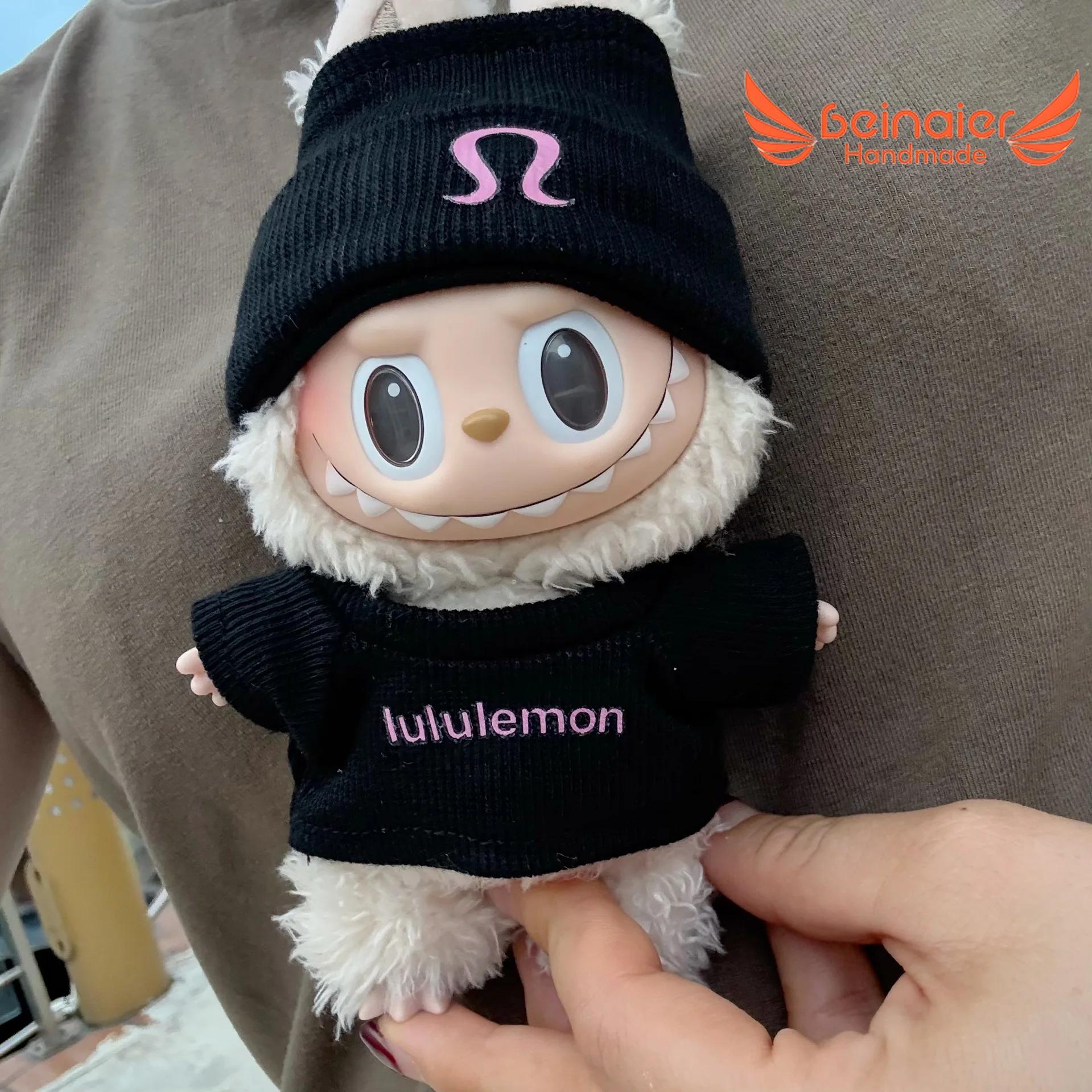 Beinaier ملابس مصنوعة يدويًا لبدلة LABUBU العصرية غير الرسمية ذات القبعة المرنة #3