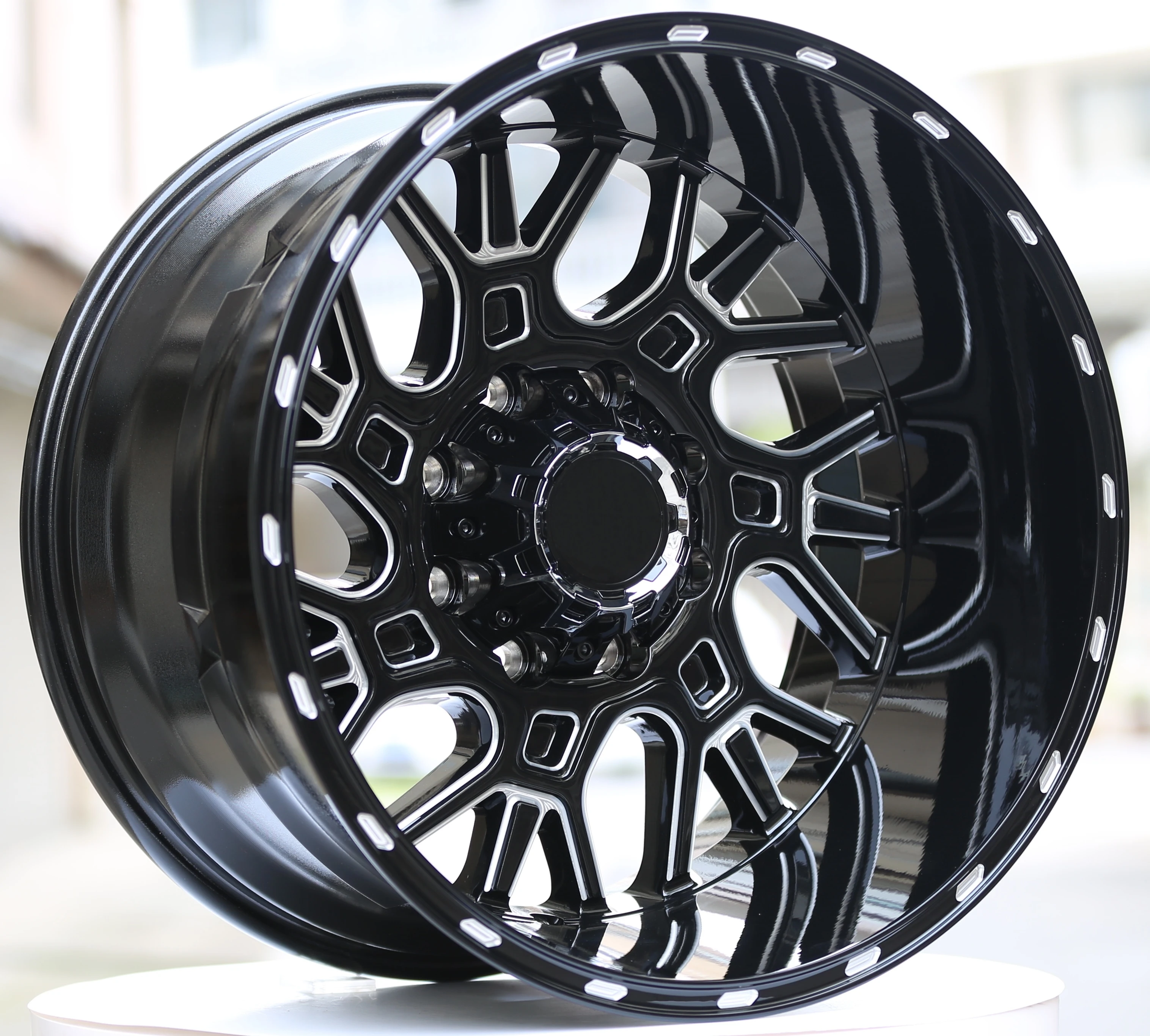 مخصص قطعة واحدة سبيكة مزورة الأسود العميق طبق الحافات Te37 15-24 بوصة 8x165.1 8x170 25 مللي متر 35 مللي متر ET تصميم لعجلات سيارة الركاب