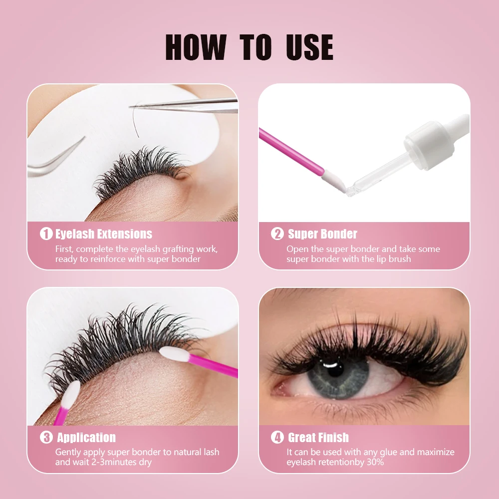 SAKURAHANA 10 ml Super Bonder Fixiermittel für Wimpernverlängerungen, Grundierung für langlebige Wimpern, Kleber für Wimpern-Make-up