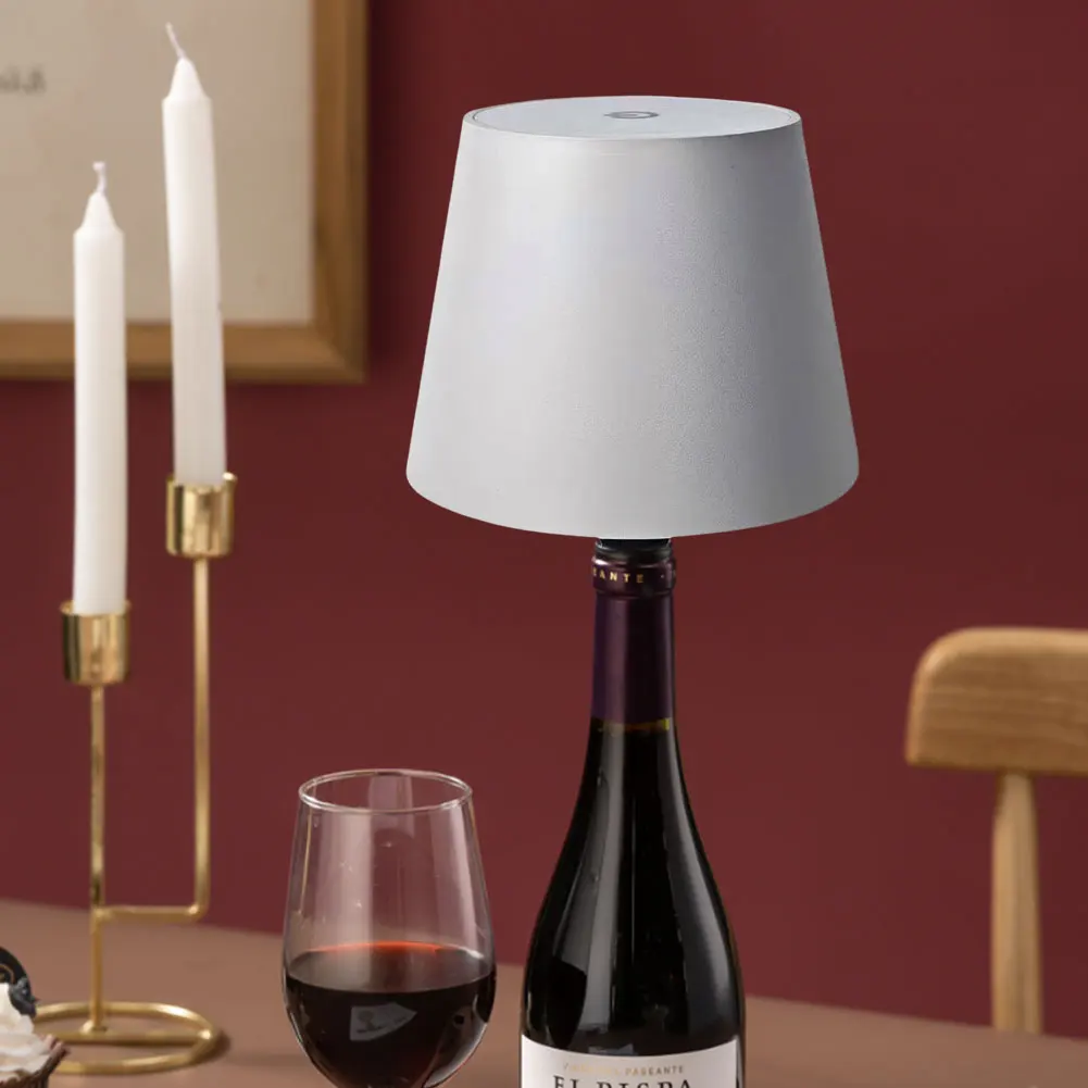 Wireless Wine Bottle Lamp Rechargeable LED Touch Table Lamp Dimming Atmosphere Desk Lamp Bedroom Night Light Christmas Gifts