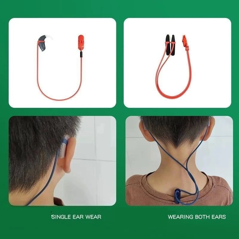 Anti Loss Cord BTE Hearing Aid Kids Elderly Two Ear Clip Invisible Protection Strap Adjustable Durable Comfortable Dependable