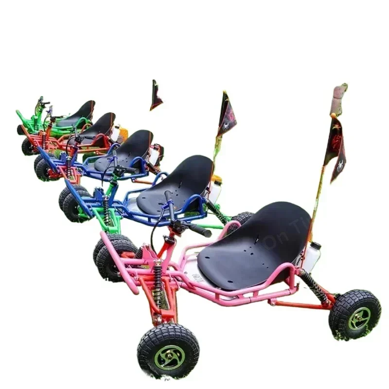 Outdoor Drift Gasoline Kart Heavy Adult Off-Road Kart Beach Pedal Kart With 1.5L/3H Fuel Tank, Wear-Resistant Drift Tires