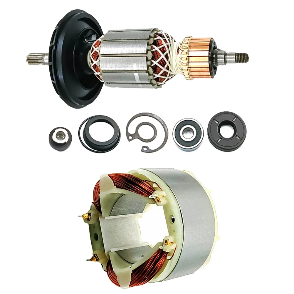 

7pcs Armature Accessories Stator Metal For Bosch RH540 RH540S Motor Rebuild Set 1619P10864 Armature And 1619P08324 Field Coil