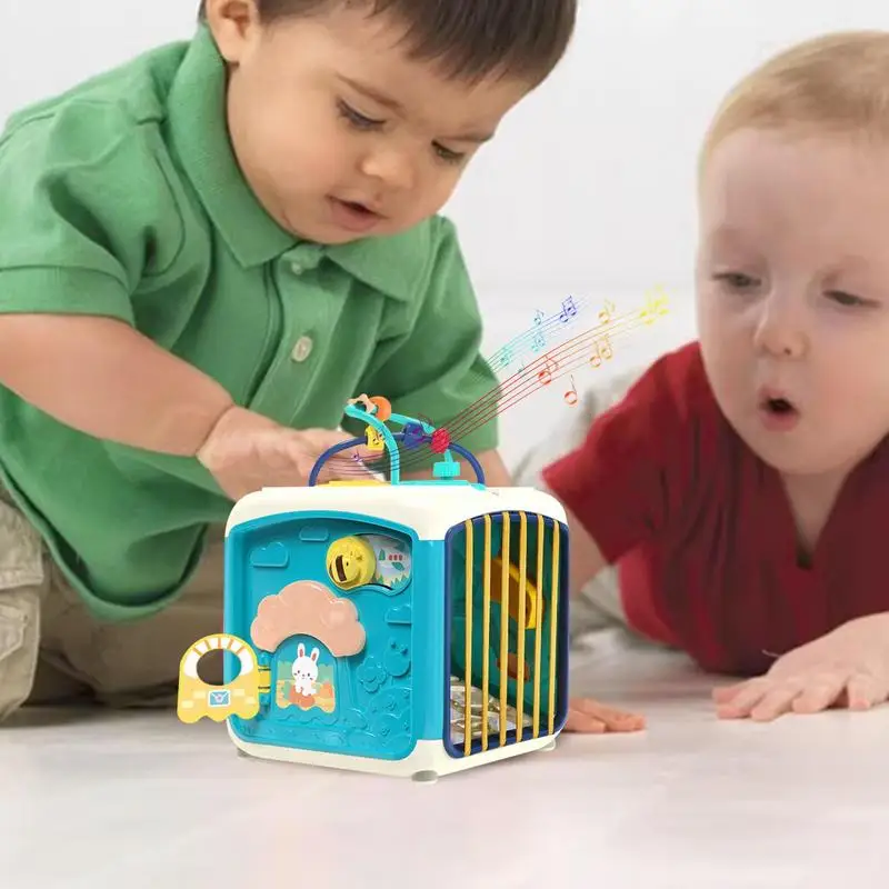 Cube d'Activités Polyédrique pour Enfant en Bas Âge, Centre Sensoriel STEM, Jouet Montessori, Motricité Fine