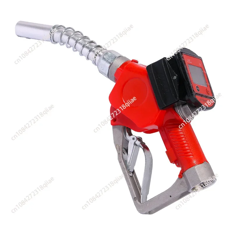 High Accuracy 1'Digital Fuel Meter Nozzle Auto Shut-off Electric Counter Oil Filling Gun Diesel Gasoline Refueling Gun Automatic