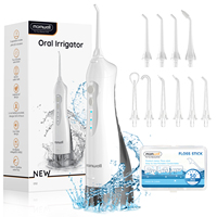 Mornwell Water Dental Flosser Teeth Pick: Cordless Oral Irrigator 300ML Rechargeable Travel Irrigation Teeth Cleaner D52(F5012D)