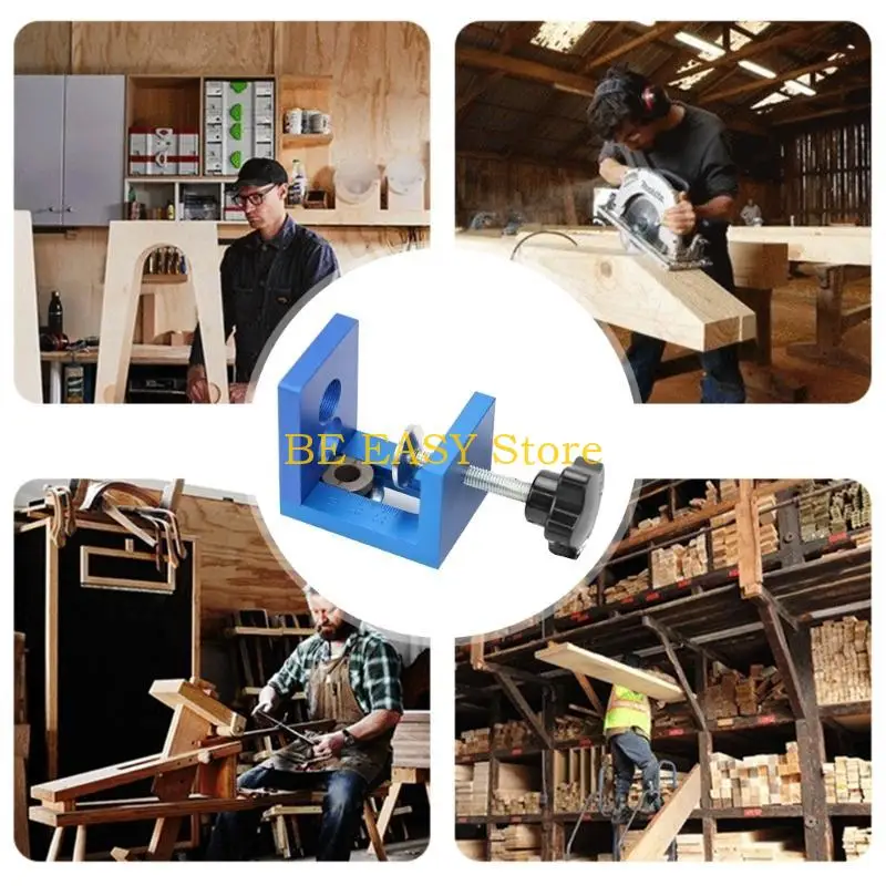 

E28F 3 In 1 Dowel Jig Set,8/10/15mm Drill Template Dowel Hole Guide for Woodworking Straight Holes,Adjustable Doweling Jig