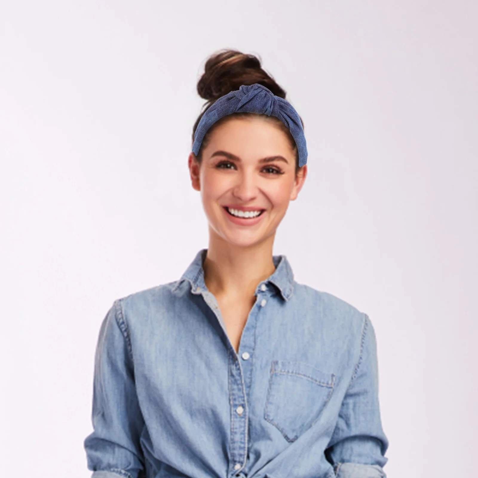 

Denim Knotted Headband Women Hair Accessories Lightweight Comfortable Headband for Party Daily Wear Chic Fashion Hair Hoops