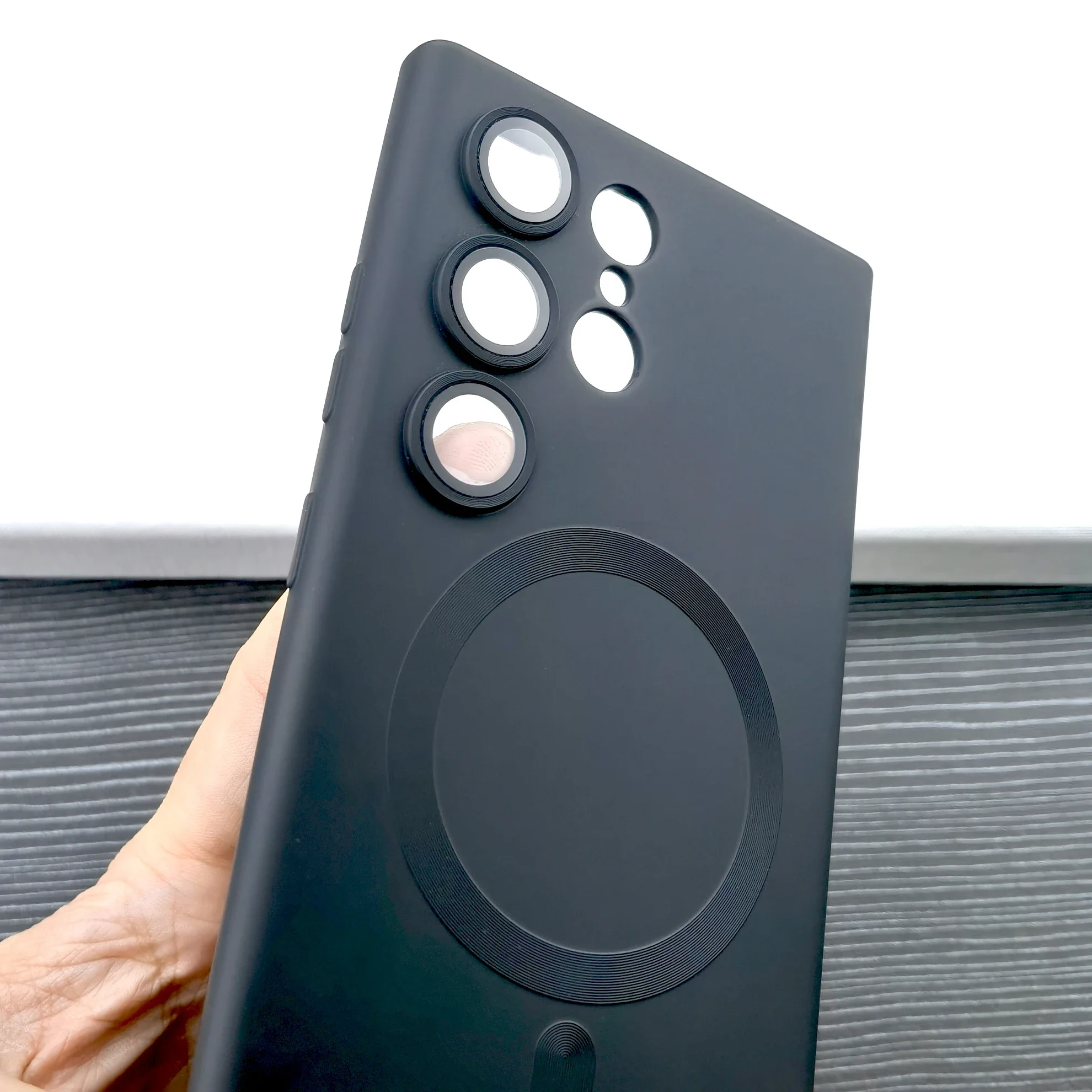 Custodia morbida in Silicone per Magsafe per Samsung Galaxy S23 S22 S21 S20 Ultra Plus FE Note 20 10 Mag Safe con coperture complete dell'obiettivo della fotocamera