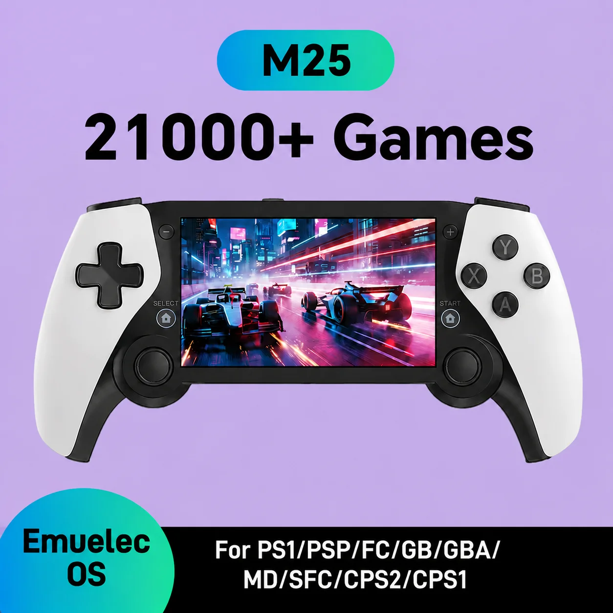 4.3-inch HD Screen M25 Retro Handheld Game Console with 21000+Games&20+Emulators for PS1/PSP/FC/GB/GBA/MD Emuelec OS RK3566 Chip