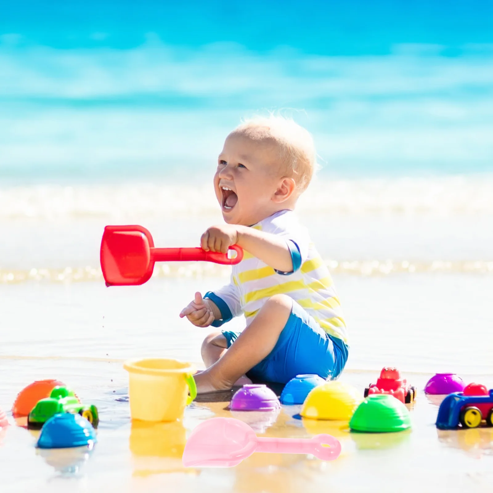 Pelles de plage pour enfants, 12 pièces, jouets de sable, outils de jardinage