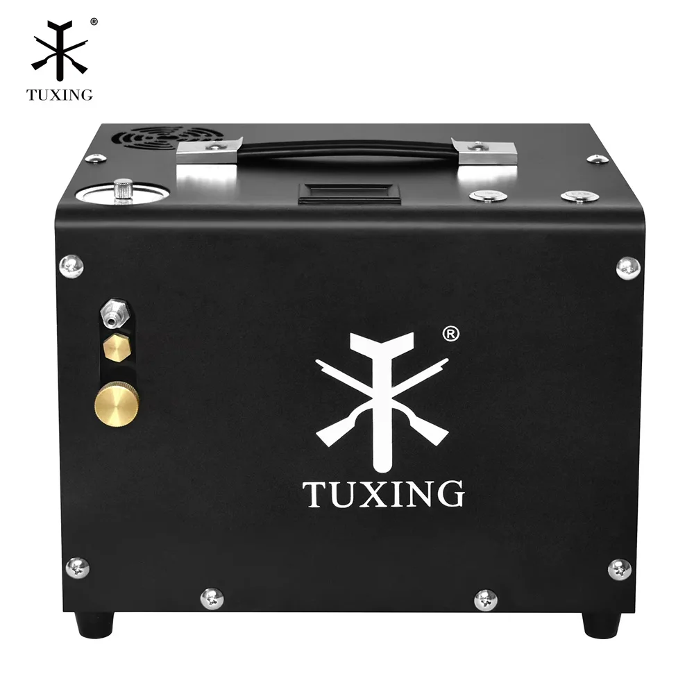 TUXING 4500Psi 300Bar PCP Air Compressor High Pressure Electric Built-in Power Adapter Compressor for PCP Diving Tank TXET062