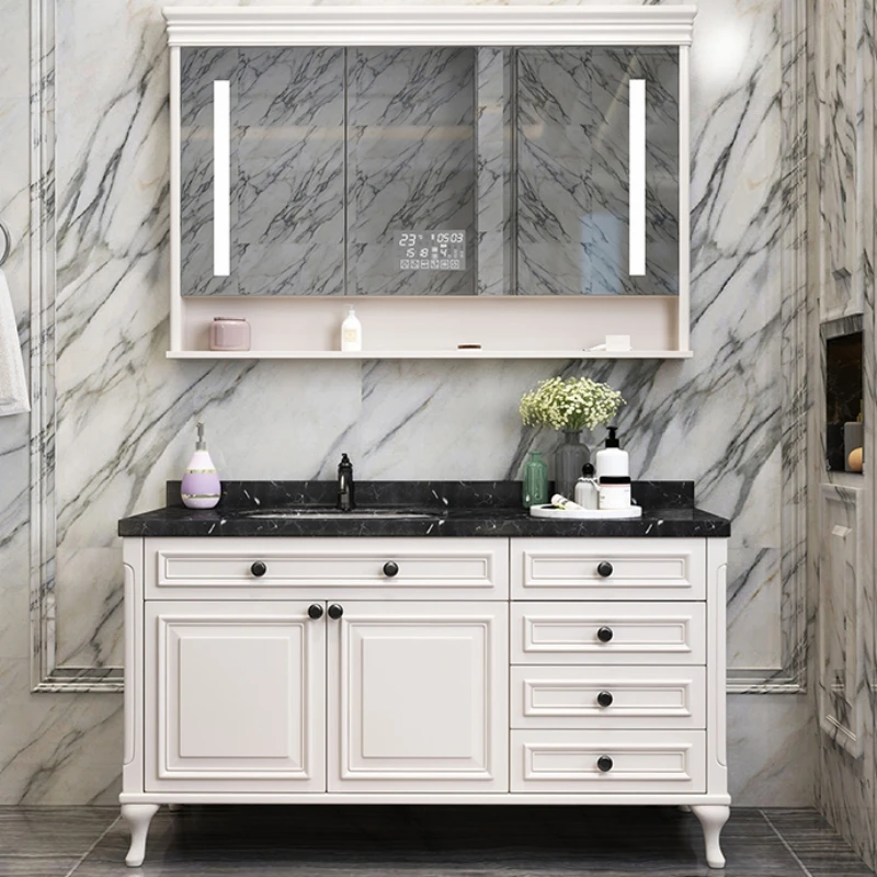 

Organizer Shelf Modern Bathroom Cabinet Large Classic White Home Wall Bathroom Cabinet Vanity Salle De Bain Armoire Furniture