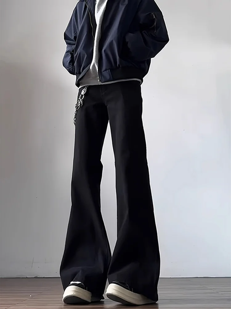 

Мужские джинсы Bla с высокой талией, прямые, зауженные, осенне-зимние, в американском уличном стиле, с эффектом похудения, средней посадки