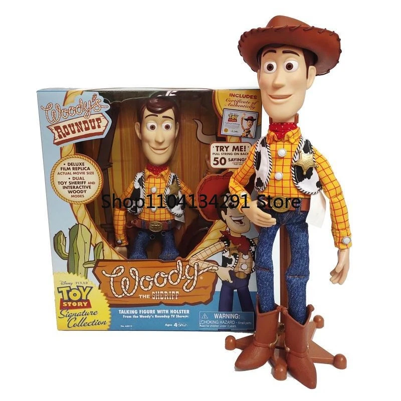 

Подлинная коллекционная фигурка «История игрушек», ковбойская фигурка Вуди с английским голосом — коллекционная игрушка для детей
