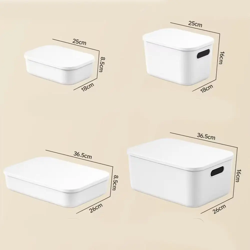 New With Lid Cover Stackable Storage Box Plastic Convenient Table Organizer Case Solid Home Container For Home Bedroom