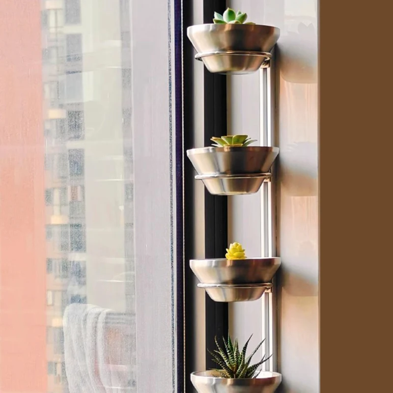 Scaffali per piante da terrazza Vasi per piante grasse da interno Scaffale da parete in metallo galleggiante Davanzale della finestra Supporto per fiori Decorazioni moderne per balcone