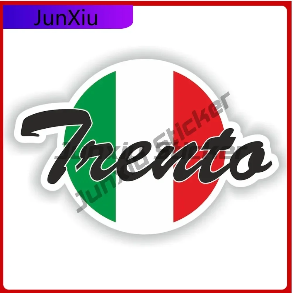 

Trento Italy City With National Flag Graphic Vinyl Decal Custom Decals Motorcycle Helmet Visor Stickers Phone Waterproof Decals
