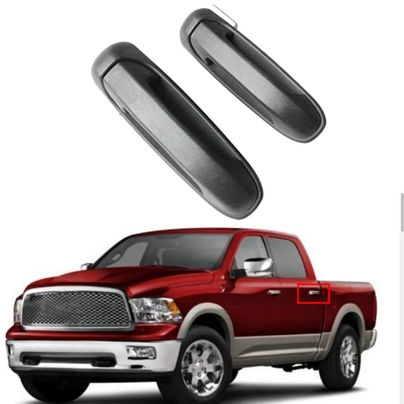 2 PCS 55275684AB Car Rear Door Handle 55275685AB Black ABS For Dodge RAM 2002-2011 Exterior Door Handle