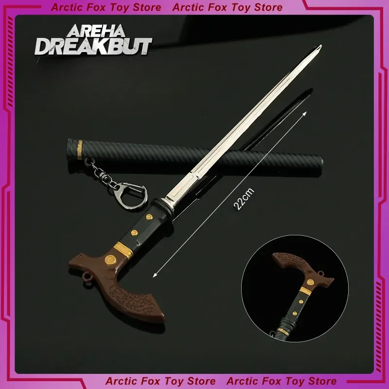 

New 22cm Arena Breakout Game Peripherals Cane Sword Weapon Model Alloy Ornament Keychain Collection Crafts Festival Gift Toy Kid