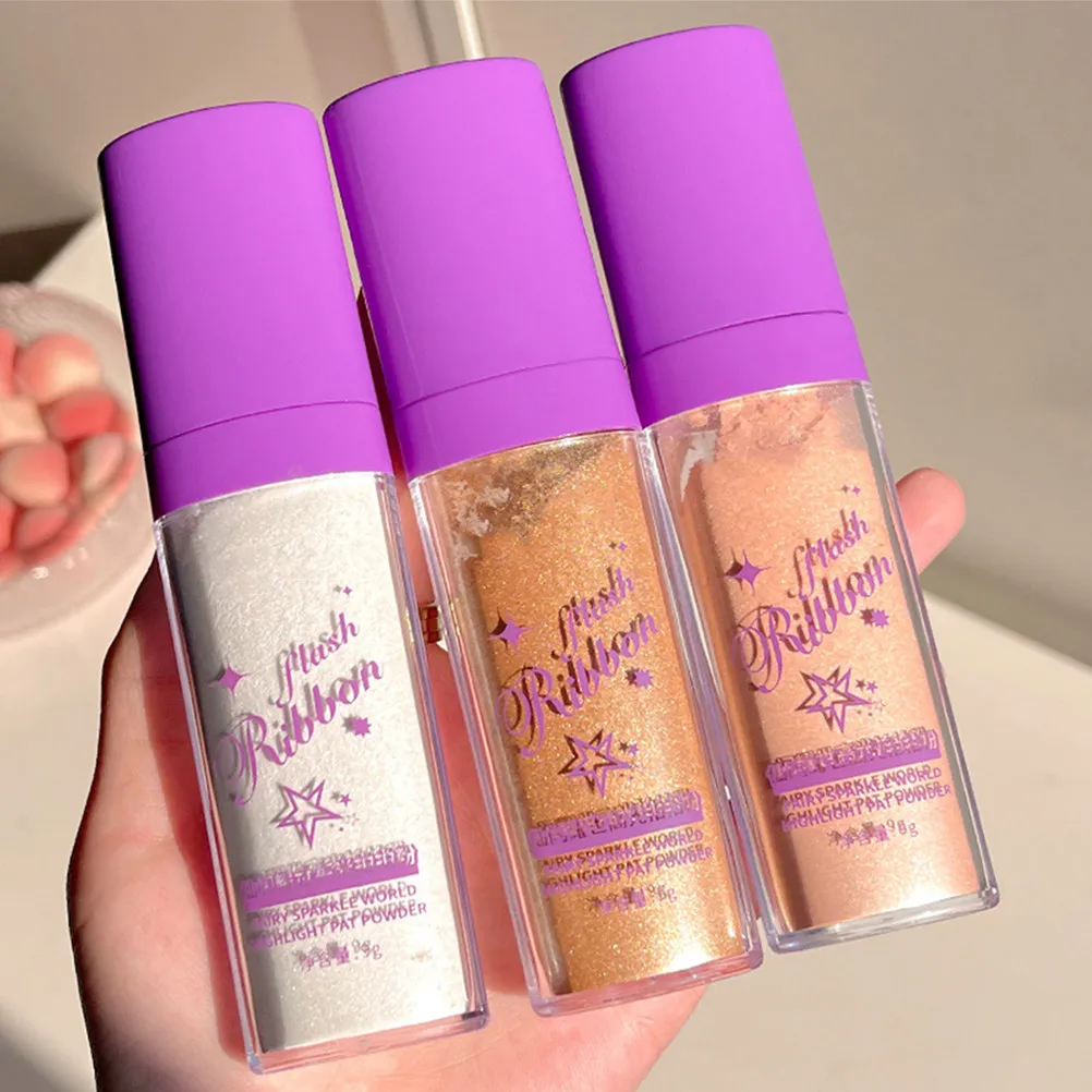 3Pcs Glitter Powder Makeup Highlighter Face Body Hair Nail Craft Shimmering Powder for Daily Wear Wedding Prom Stage Party