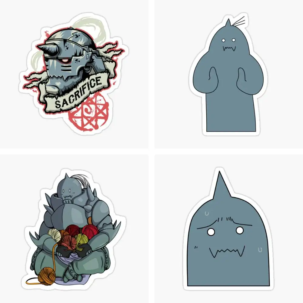 Alphonse Elric Chibi Anime Sticker Car Window Bumpers Die-cut Vinyl Stickers Decorative Accessories