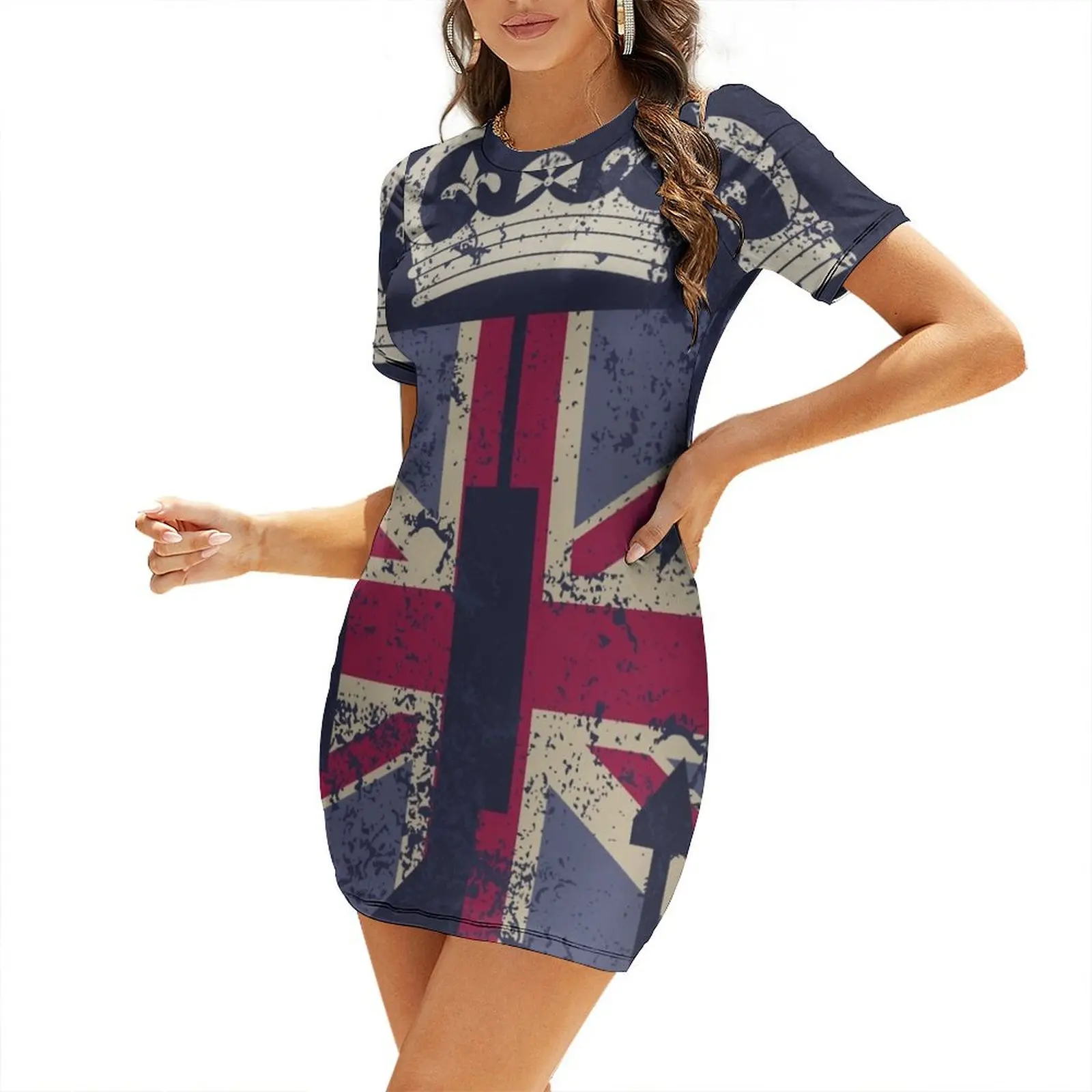 

England UK Union Jack Short Sleeved Dress dresses for special events dress party night sexy dress for women