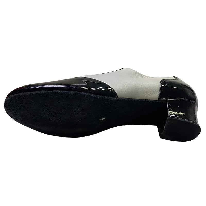 Wedopus Customized 4.5CM Heel White and Black Men\\\'s Shoes for Dancing Professional Latin Dance Shoes Man