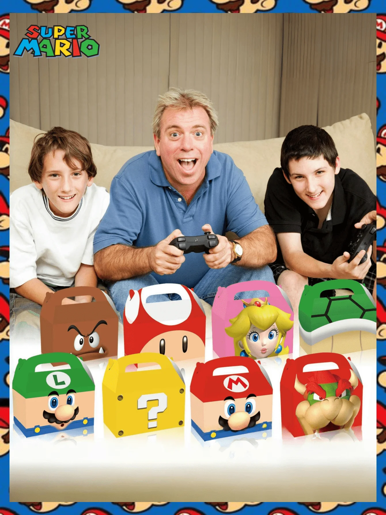 12/24/36 Uds. Caja de regalo para fiesta de película MINISO Super Mario Plumber Brothers, caja de papel de mano, la mejor atmósfera festiva de fiesta dec