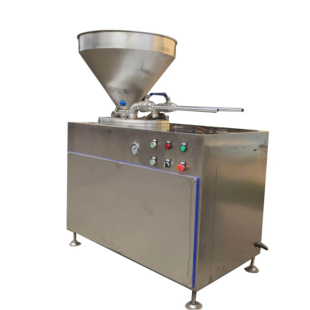Commercial double-head stainless steel electric vacuum sausage stuffer highly automated hydraulic sausage machine