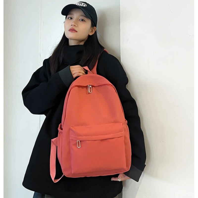 حقيبة ظهر النسخة الكورية حقيبة سفر ذات سعة كبيرة بلون سادة حقيبة مدرسية لطلاب المدارس الثانوية والثانوية حقيبة ظهر متخصصة