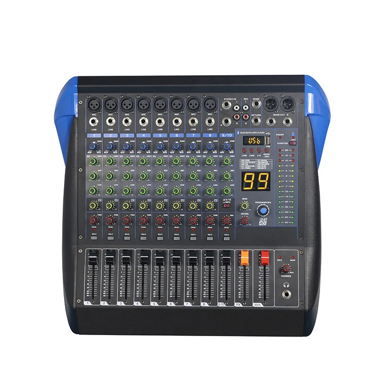 professional 10 channel usb audio mixer karaoke mixer amplifier sound audio system 99 dsp power console mixer