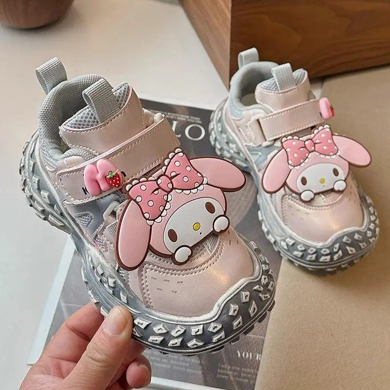 

Детские кроссовки с героями мультфильмов Sanrios My Melody, новинка 2025, детская обувь, модная повседневная обувь, дышащая сетчатая обувь, милый подарок