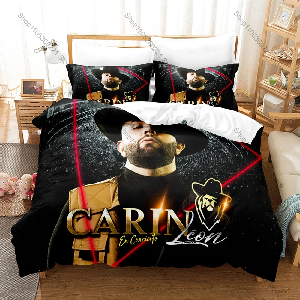 Carin Leon Regional Mexican Singer Portrait 3D Print Bedding Set Duvet Cover + 2 Pillowcases Soft Bed Linen For Latin Music Fans