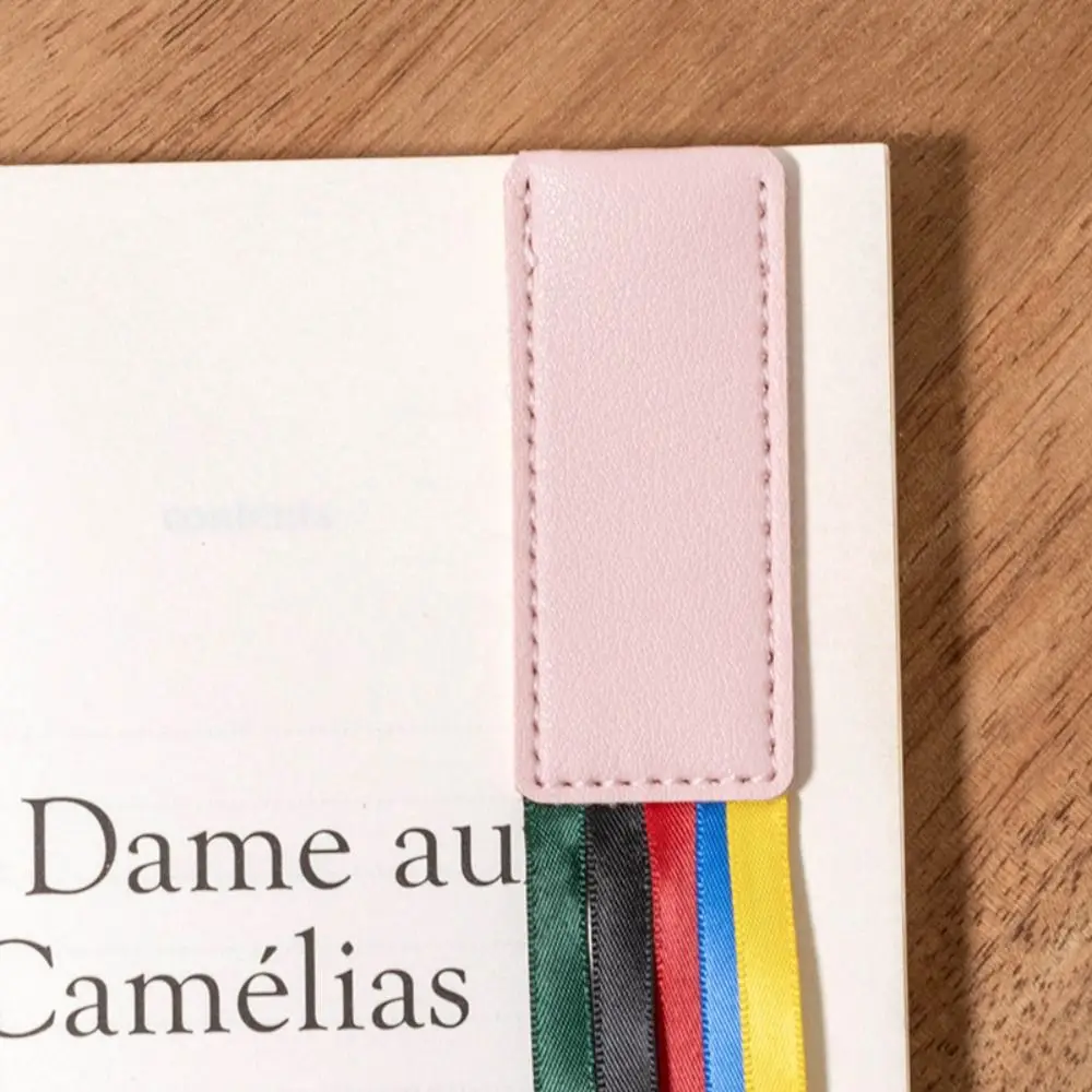 Reading Bookmark Bookmark With Ribbons Pagination Mark Multi-color Book Reading Sorter PU Leather Handcrated Book Paginator