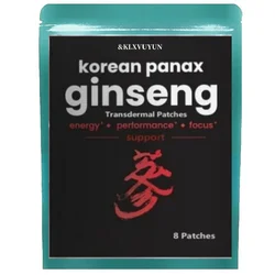 Korean Red Panax Ginseng 5000mcg 8 Transdermal Patches Strength Root ct Powder Supplement With High Ginsenosides