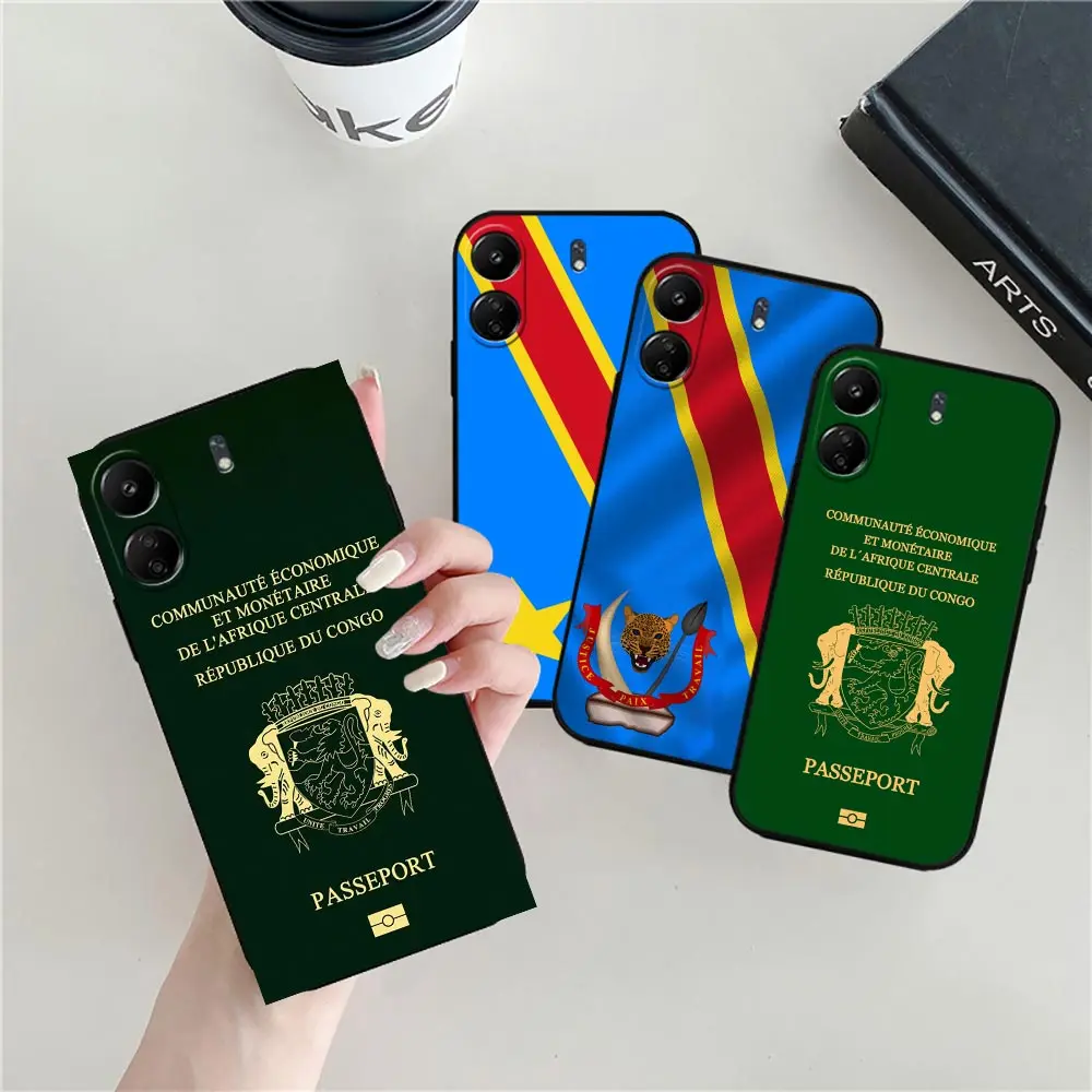 Democratic Republic Of The Congo Flag Case For Redmi 13C 12C 12 10C 10 9C 9 9A 9T 8 8A 7A A1 A2 K60 K40 Pro Plus Ultra 5G Cover