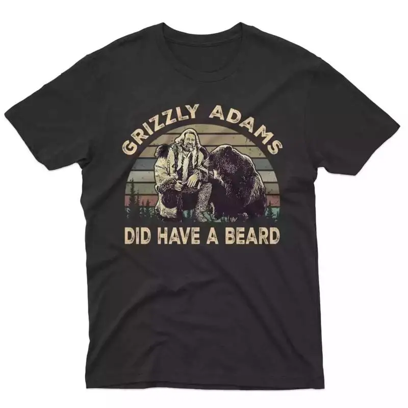 

Grizzly Did Have A Beard Retro Vintage SunseT T Shirt Movie