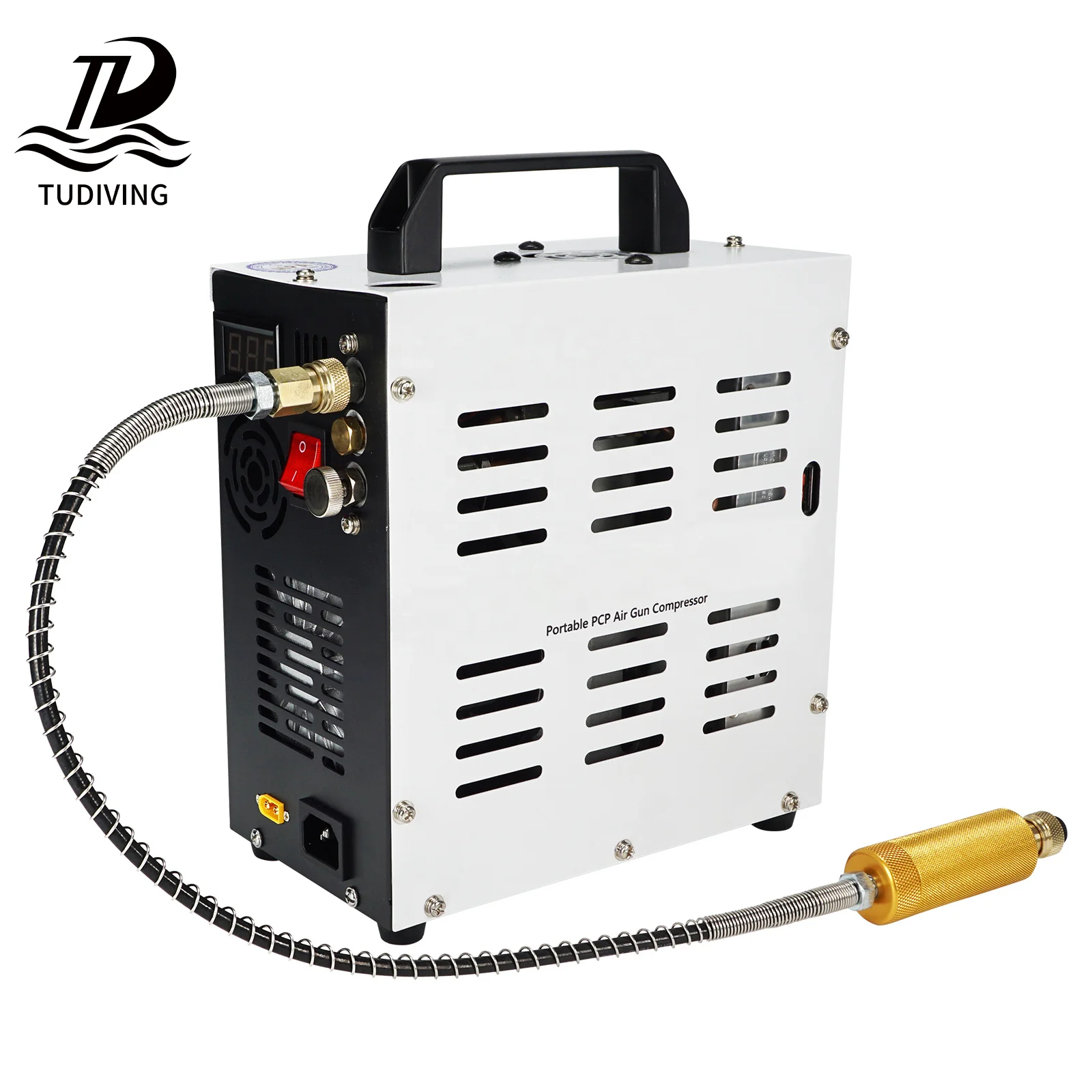 TUDIVING Горячая новинка: портативный компрессор 12В, 4500 фунтов на кв. дюйм (300 бар, 30 МПа) для дайвинга, пейнтбола, плавания и спорта на открытом воздухе