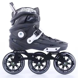Patines de velocidad en línea de 3x110mm para adulto, zapatillas de patinaje de carreras de 110mm con rodamiento de ILQ-9, Base de marco de aleación CNC 7075