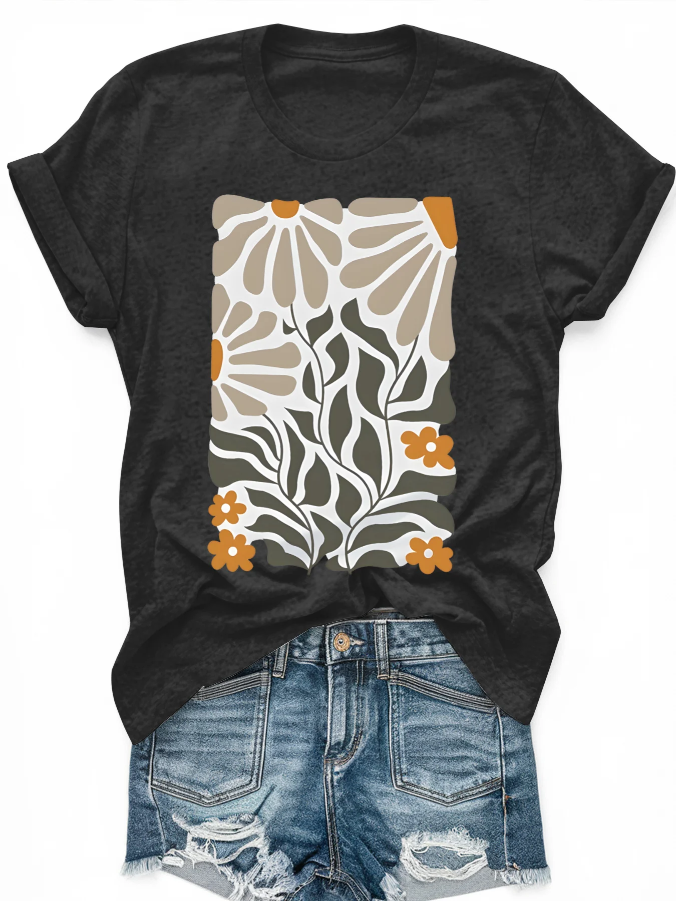 T-shirt à manches courtes imprimé grande taille pour femmes, ample et décontracté, doux, confortable et respirant, Sports de plein air