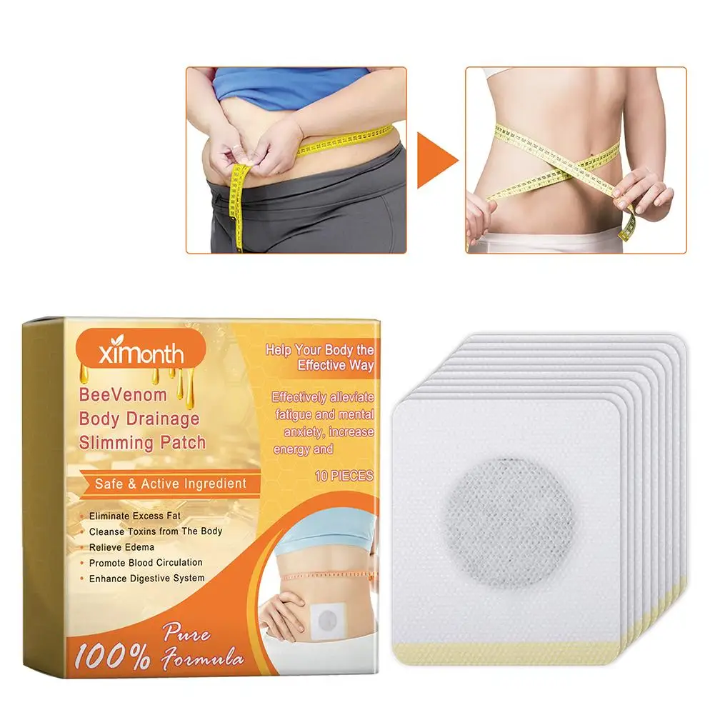 Perda de peso Belly Slimming Patch, Abdominal Navel Sticker, Fast Burning Fat, umidade-remoção do mal, melhorar o estômago, 10pcs