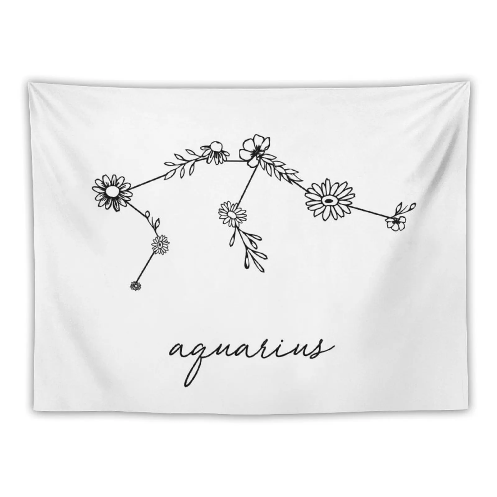 Aquarius Zodiac Wildflower Constellation Tapestry Home Decorations Room Decorator Tapestry