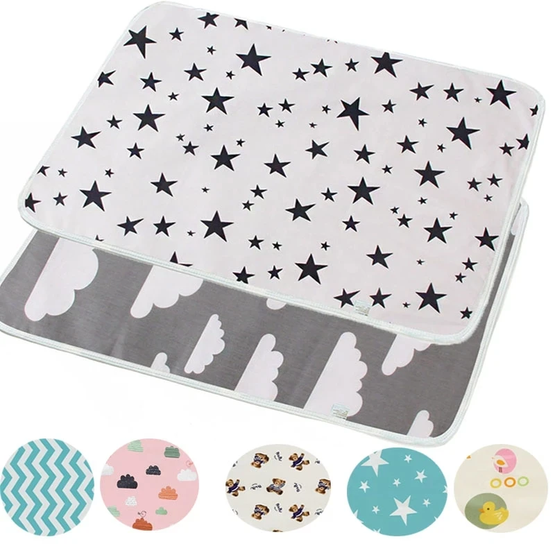 Reusable Diaper Baby Changing Mats Cover Baby Diaper Mattress Diaper for Newborn Babies Cotton Waterproof Changing Pats 35x45cm