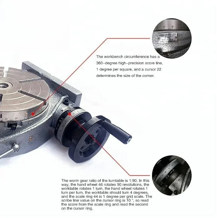 6 Inch Vertical Horizontal HV Rotary Tables Working Tables For Milling Machine Precision Indexing