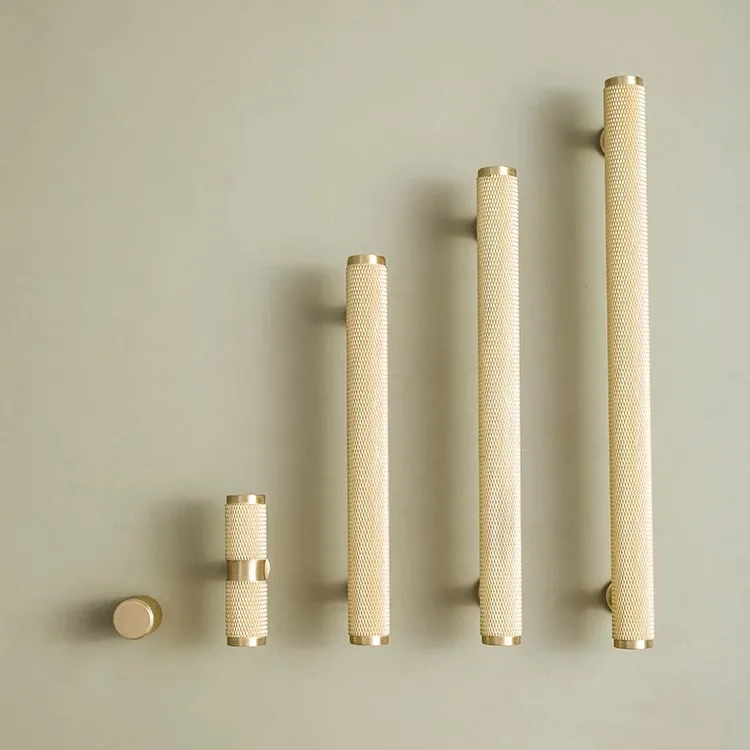 Knurled solid brass cabinet handle product image 7